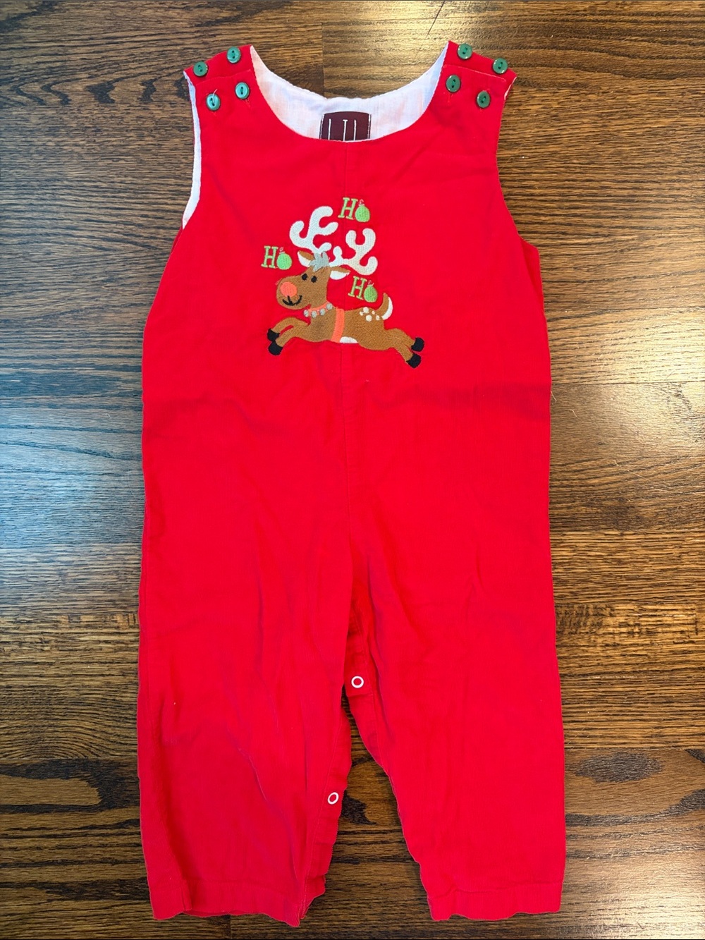 Festive Red Reindeer Kids One-Piece Bodysuit